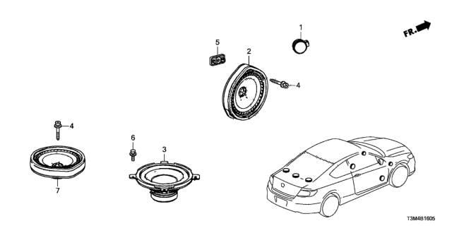 2017 Honda Accord Speaker Assembly, 17Cm Si Diagram for 39120-T2A-A31