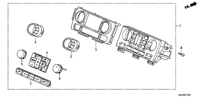 2015 Honda Pilot Contl Assy*NH834L* Diagram for 79600-SZA-A91ZA