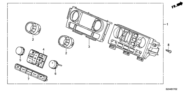 2015 Honda Pilot Knob Assy. *NH167L* (D) (GRAPHITE BLACK) Diagram for 79607-SZA-A01ZA