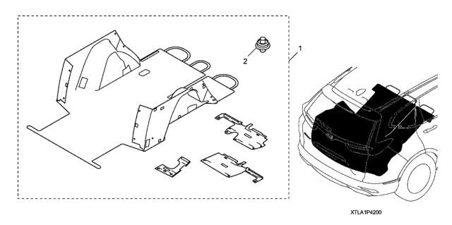 2019 Honda CR-V 5 Door 24LX (AWD/ONT/AEP ENGINE) KA CVT Cargo Liner (Non Touring) Diagram