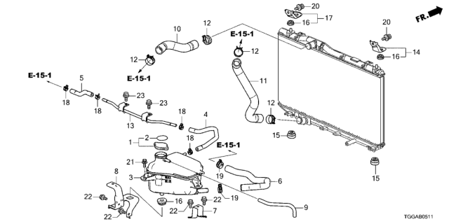 2021 Honda Civic Hose, Water (Upper) Diagram for 19501-5BF-G00