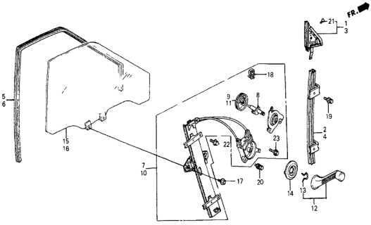 1986 Honda Civic Front Door Window Diagram