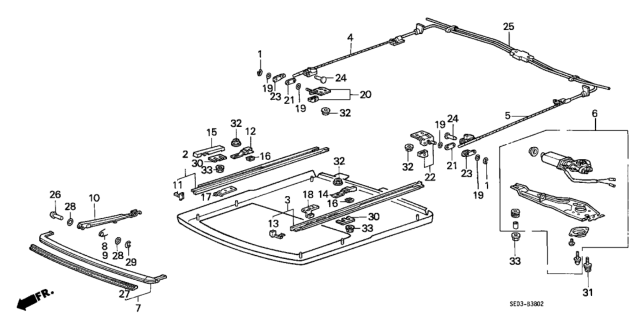 1989 Honda Accord 4 Door SEI KA 5MT Sliding Roof Diagram 2