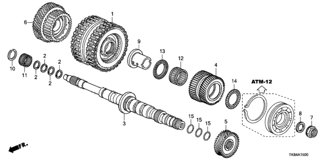 2016 Honda Odyssey Clutch Assy. Diagram for 22650-5J7-003