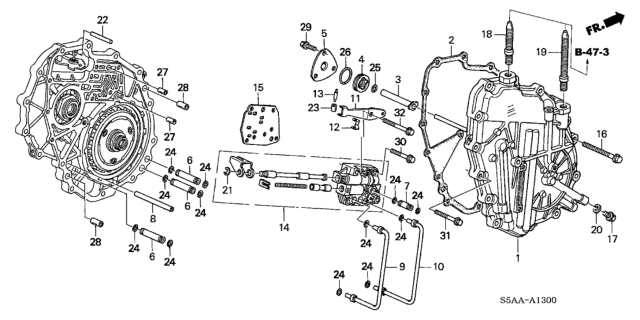 2004 Honda Civic CVT Right Side Cover (CVT) Diagram