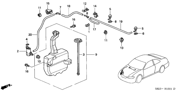 2001 Honda Accord Windshield Washer (V6) Diagram