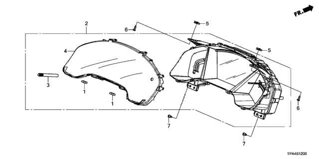 2021 Honda CR-V Hybrid Meter Assembly-, Combination Diagram for 78100-TPG-A21