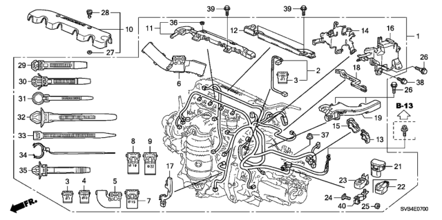 2010 Honda Civic Engine Wire Harness (1.8L) Diagram