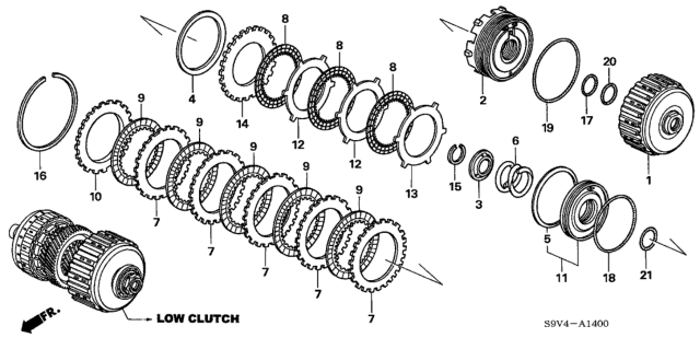 2006 Honda Pilot Disk, Clutch Diagram for 22546-RJB-003