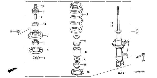 2008 Honda S2000 2 Door CR (WITH AC) KA 6MT Rear Shock Absorber Diagram
