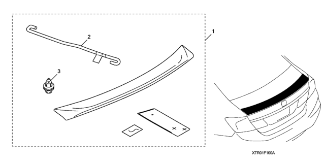 2015 Honda Civic 4 Door GX (NAVIGATION) KA 5AT Deck Lid Spoiler Diagram