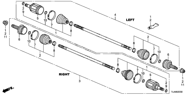 2020 Honda CR-V Rear Driveshaft Diagram