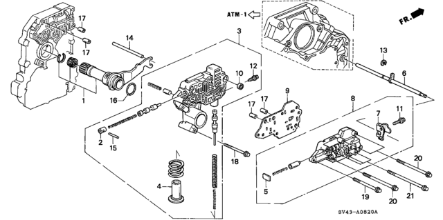 1994 Honda Accord Shaft Assy., Stator Diagram for 25155-P0X-000