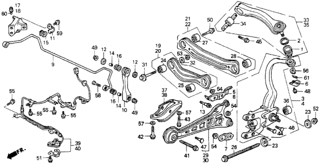 1993 Honda Accord Rear Lower Arm Diagram