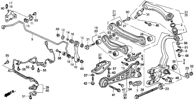 1991 Honda Accord Rear Lower Arm Diagram