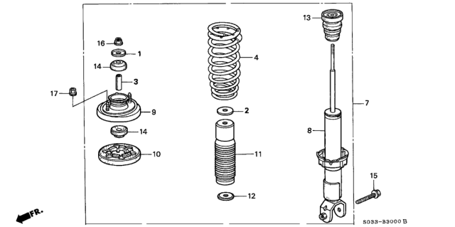 1996 Honda Civic Rear Shock Absorber Diagram