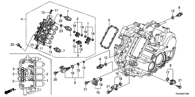 2017 Honda Pilot 5 Door EX (AWD) KA 6AT AT Sensor - Solenoid - Secondary Body Diagram