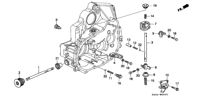 1999 Honda Civic MT Shift Rod - Shift Holder Diagram