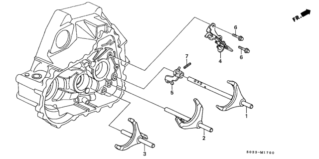 2000 Honda Civic Piece, Fifth & Reverse Shift Diagram for 24243-P21-000