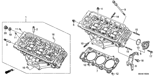 2006 Honda Pilot Front Cylinder Head Diagram