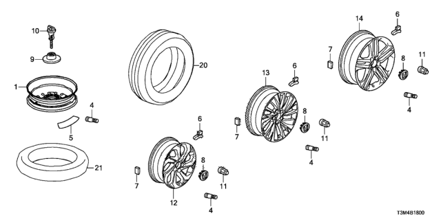 2017 Honda Accord Disk, Aluminum Wheel (18X8J) (Hitachi) Diagram for 42700-T2A-L82