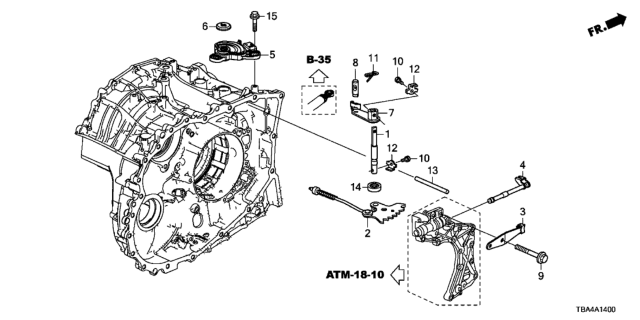 2017 Honda Civic 4 Door EX (HCM ENGINE/HDM CVT) KL CVT AT Control Shaft - Position Sensor Diagram