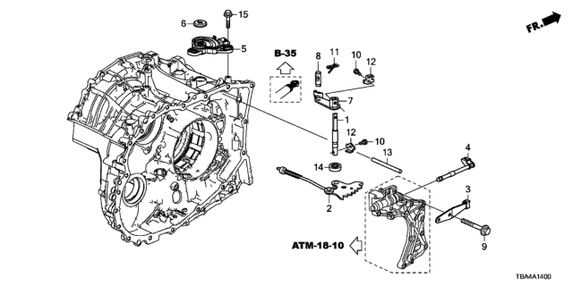 2017 Honda Civic AT Control Shaft - Position Sensor Diagram