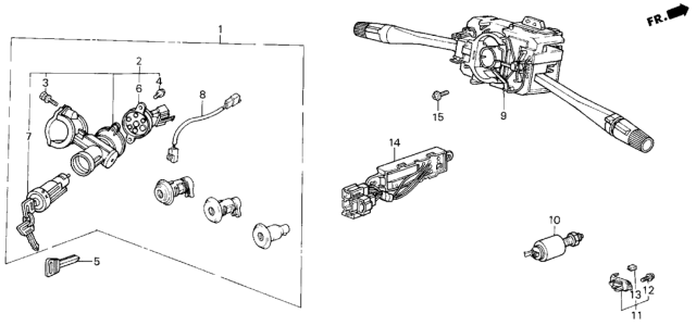 1986 Honda Civic Switch Assembly, Combination Diagram for 35250-SB3-694