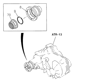 2002 Honda Passport AT Transfer Gear Output Diagram