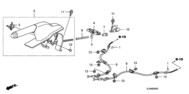 2008 Honda Fit Switch, Parking Brake Diagram for 47342-SAA-014