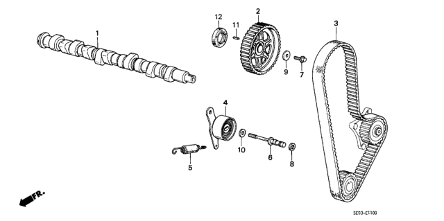 1987 Honda Accord Camshaft Diagram for 14111-PJ0-010