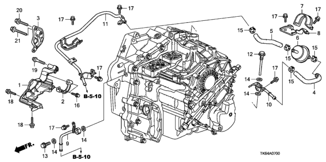 2009 Honda Fit Bracket, Control Wire Diagram for 24905-RG0-010