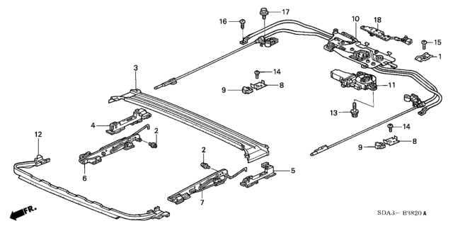 2004 Honda Accord Roof Slide Components Diagram