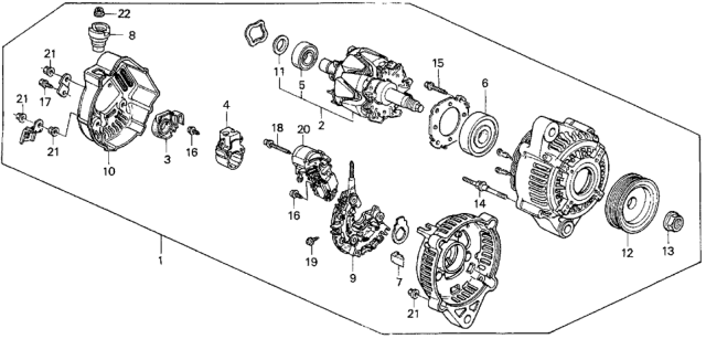 1994 Honda Del Sol Alternator Assembly (Cjp61) (Denso) Diagram for 31100-P30-033