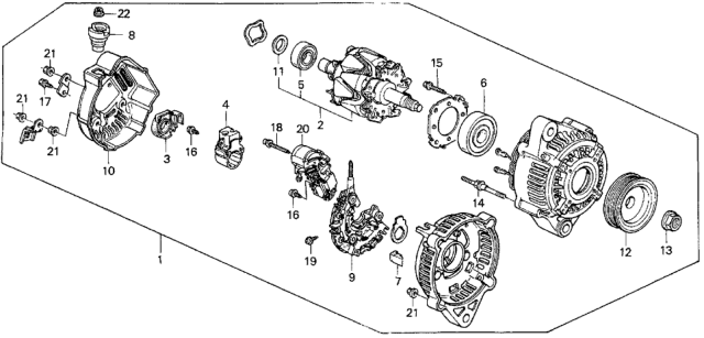 1994 Honda Del Sol 2 Door V-TEC KA 5MT Alternator (Denso) Diagram