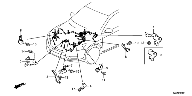 2013 Honda Accord Wire Harness Bracket Diagram