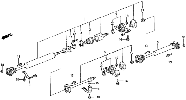 1985 Honda Civic Support Assy. B, Center Bearing Diagram for 40530-SD9-003