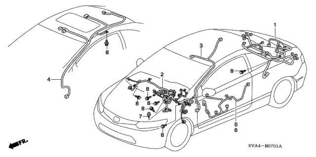 2009 Honda Civic Wire Harness, RR. Diagram for 32108-SVA-A00