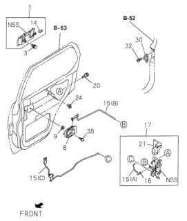 2002 Honda Passport 4 Door 4LX KA 5MT Rear Door Locks Diagram