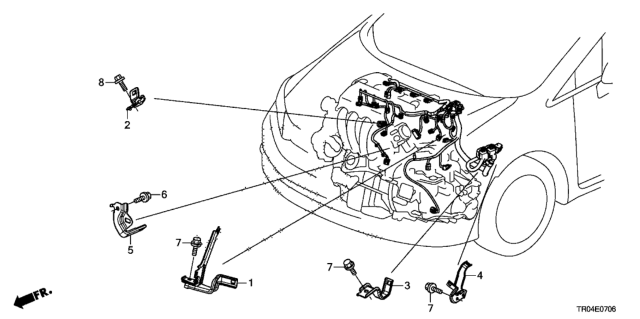 2012 Honda Civic Stay E, Engine Harness Diagram for 32745-RZP-G00