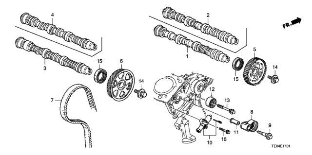 2008 Honda Accord Camshaft - Timing Belt (V6) Diagram