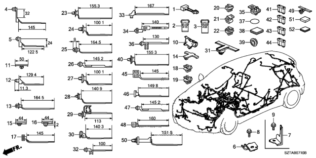 2016 Honda CR-Z Clip, Offset (20) (Natural) Diagram for 91554-T2A-003