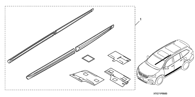 2018 Honda Pilot Body Side Molding Diagram