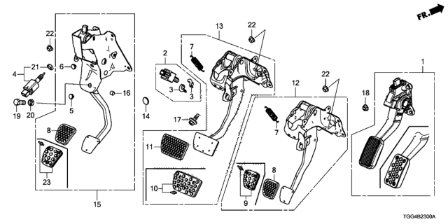 2020 Honda Civic Pedal, Clutch Diagram for 46910-TBA-L02