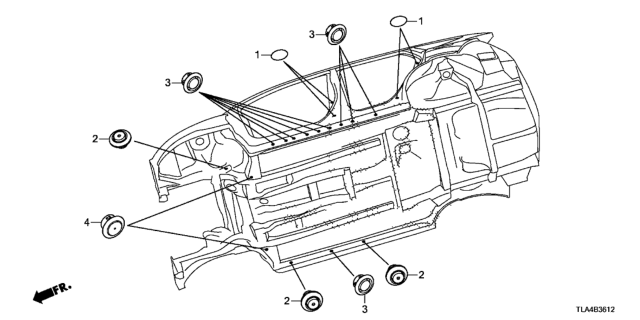 2020 Honda CR-V Grommet (Lower) Diagram