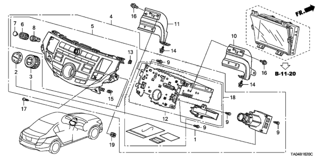 2011 Honda Accord Lighting Conductor Diagram for 39105-TA0-A81