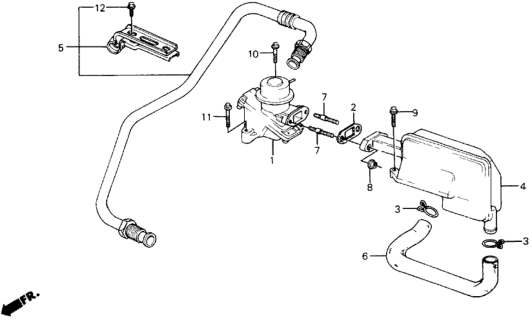1990 Honda Prelude Muffler, Air Suction Diagram for 18787-PK1-660