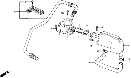 1990 Honda Prelude 2 Door 2.0S KA 4AT Air Suction Valve Diagram