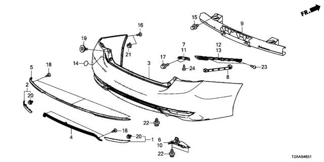 2017 Honda Accord Rear Bumper Diagram