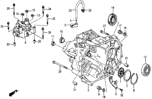 1987 Honda Civic MT Transmission Housing Diagram